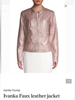 Ivanka Trump Metallic Taupe Zip-Front Jacket